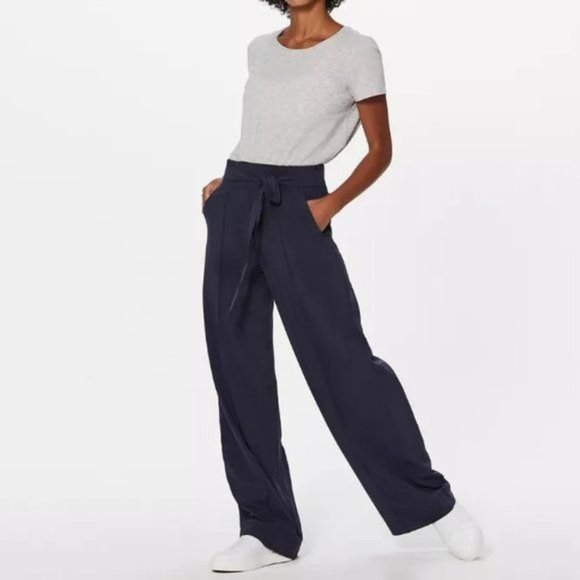 Lululemon Cadet Blue Noir Wide Leg High Rise Pants Women's 6 - Picture 1 of 16